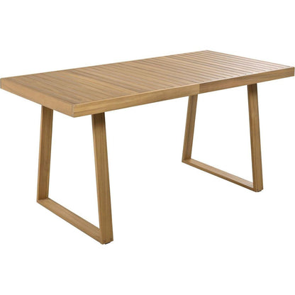 Multi-person Outdoor Acacia Wood Dining Table and Chair Set, Thick Cushions, Suitable for Balcony, Vourtyard, and Garden.