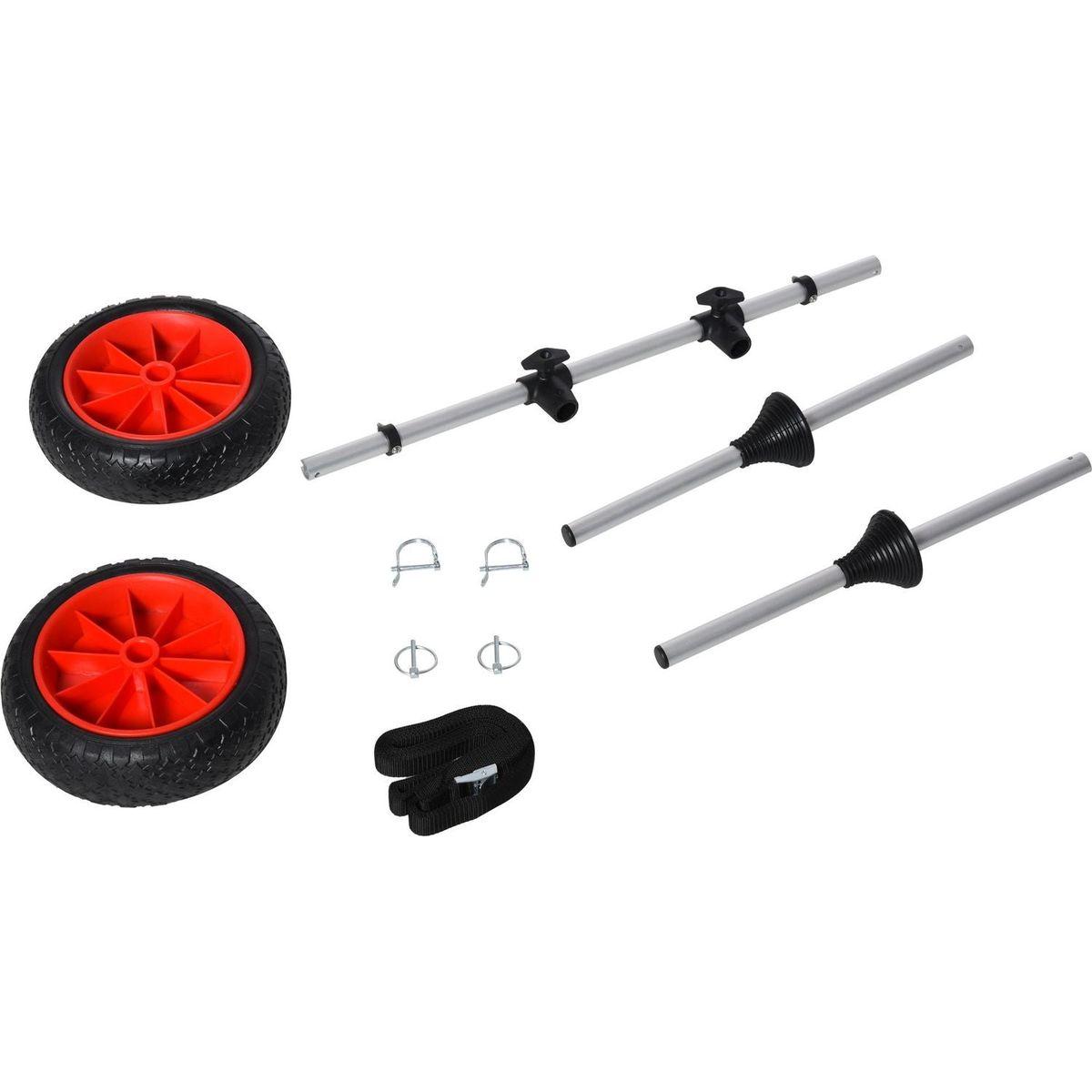Soozier Universal Kayak Cart, Trolley Trailer Kayak Wheels with Strong Aluminum Frame, Adjustable Width Crossbar, & Large Tires