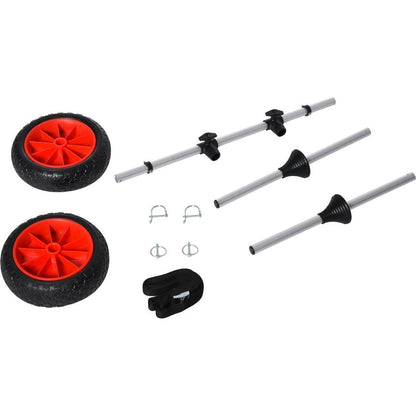 Soozier Universal Kayak Cart, Trolley Trailer Kayak Wheels with Strong Aluminum Frame, Adjustable Width Crossbar, & Large Tires