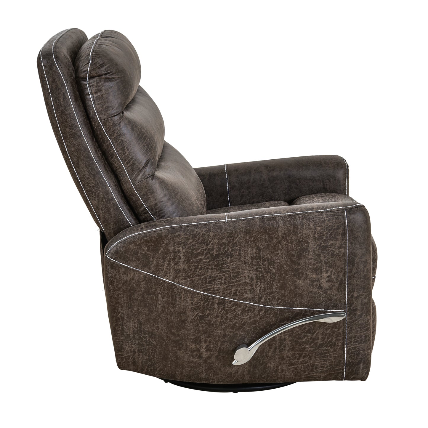 Swivel Glider Rocker Recliner Chair for Nursery,Manual Swivel Rocking Recliner,Mordern Home Theater Seating Soft Reclining Chairs for Living Room,Brown