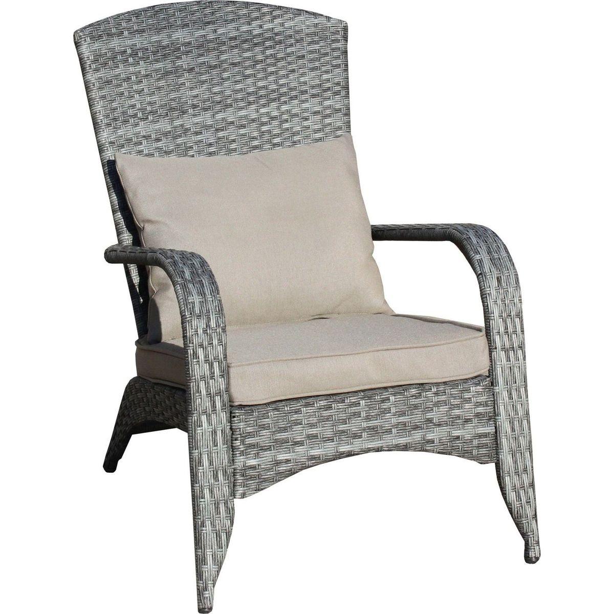 Patio Chair with Cushions(Grey Cushion)