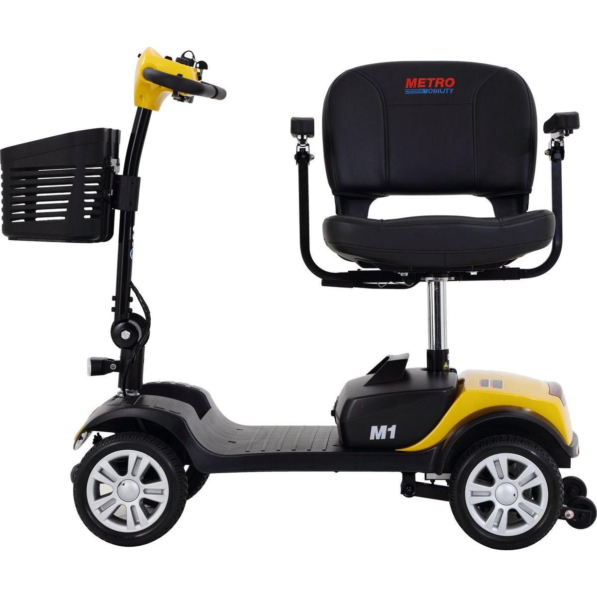 Four wheels Compact Travel Mobility Scooter with 300W Motor for Adult-300lbs, YELLOW