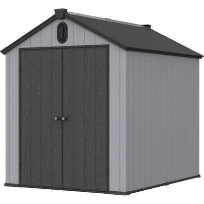 XWT012 6x8ft plastic storage shed for backyard garden big spire Tool storage