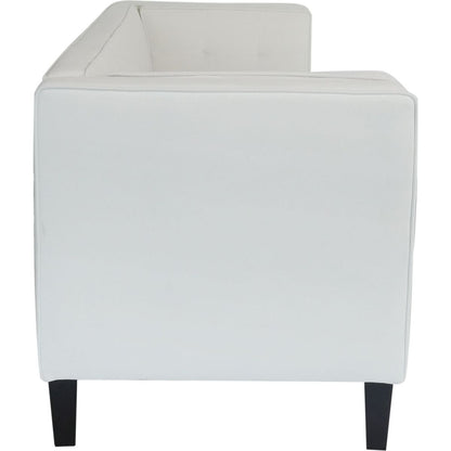 3-Seater Sofa, Upholstered Tufted Coach, Velvet Sofa, Ivory White