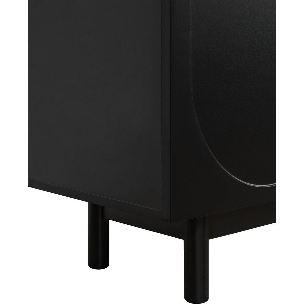 Graceful TV Stand with Arch Cabinets for TVs Up to 78", Minimalist Entertainment Center with Solid Wood Legs, Practical Media Console with Adjustable Shelves for Living Room, Black