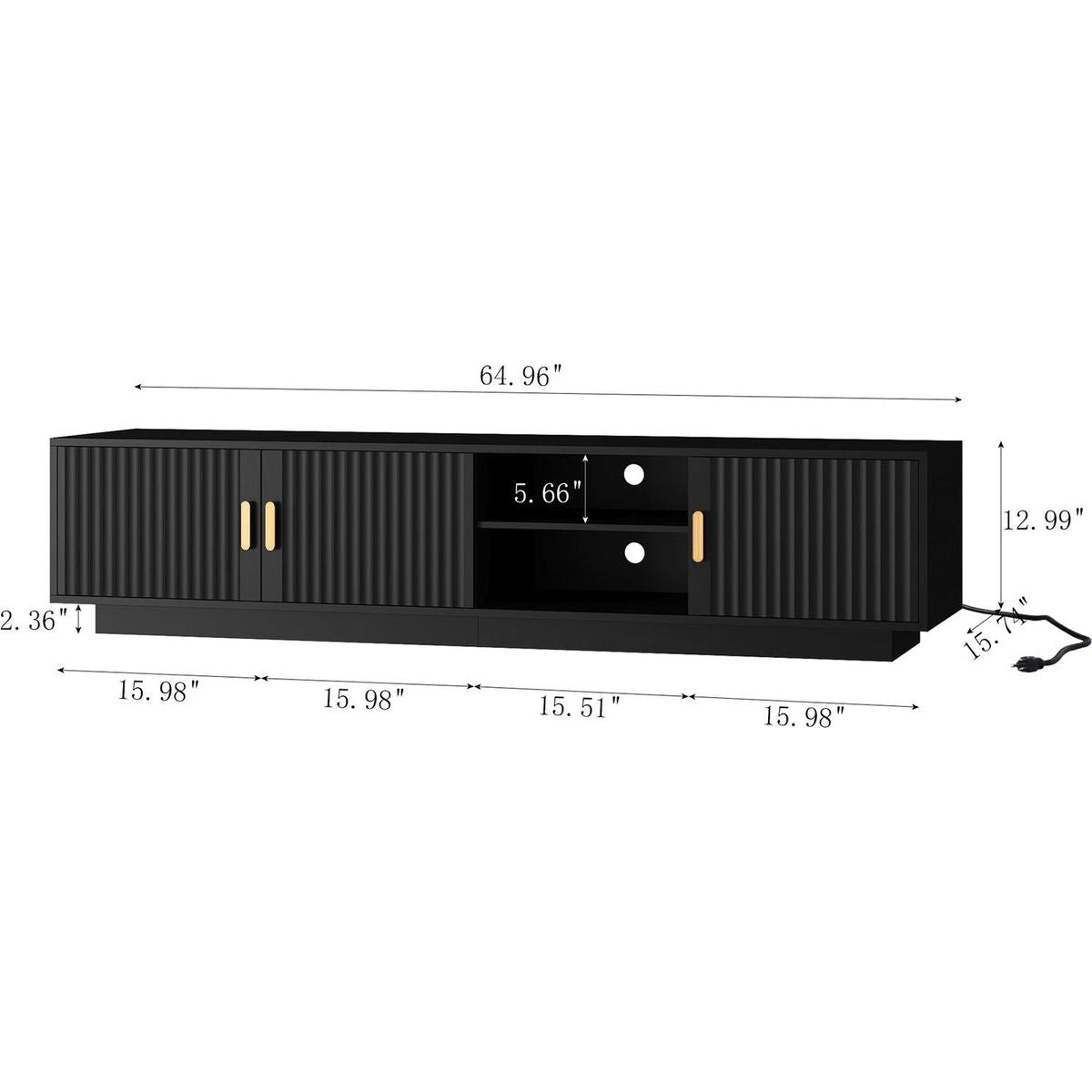 Mid Century Modern TV Stand with LED Lights for 80 Inch TV, Entertainment Center Wooden TV Stand, TV Stand Desk Media Cabinet with Storage for Living Room Bedroom