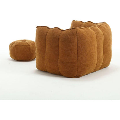 Soft Bean Bag Chair with High Resilient Foam(Chips)for living room and bedroom,Comfortable Square Lazy Sofa with Footstool, Cover for Adults to Gaming, Reading, and Watching TV