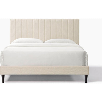 Dove Tufted Upholstered Platform Bed - Pearl White - Queen