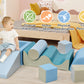 Soft Climb and Crawl Foam Playset 8 in 1, Safe Soft Foam Nugget Block for Infants, Preschools, Toddlers, Kids Crawling and Climbing Indoor Active Play Structure