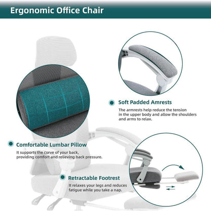 Mesh High Back Ergonomic Office Chair Lumbar Support Pillow Computer Desk Chair