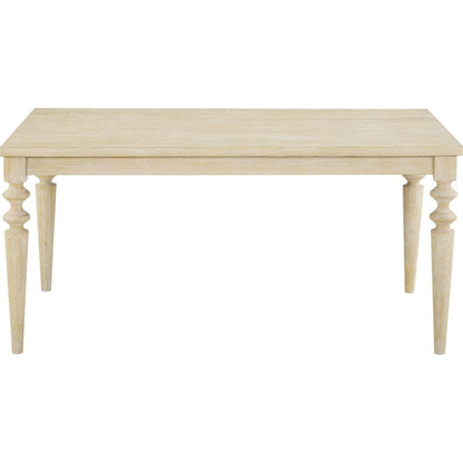 Amonia Urban Style Wired White Finish Wood Turned-Leg Dining Table