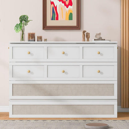 Full Size Murphy Bed with Large Drawers,White