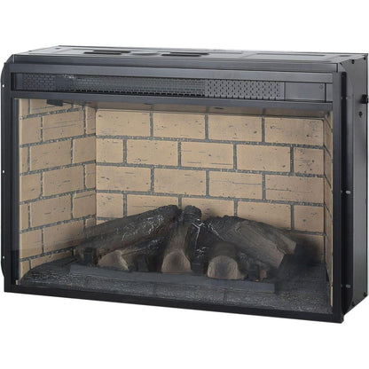 26 inch infrared quartz heater fireplace insert -woodlog version with brick