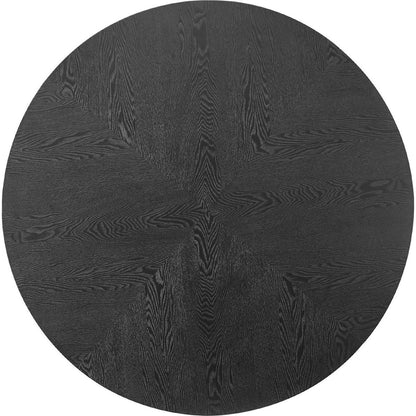 47.25" Round MDF Coffee Table End Table Short Leisure Tea Table Cross Legs Metal Base,BLACK