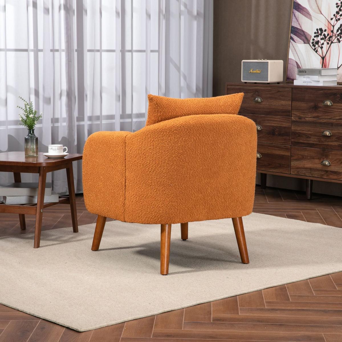 Wood Frame Armchair, Modern Accent Chair Lounge Chair for Living Room