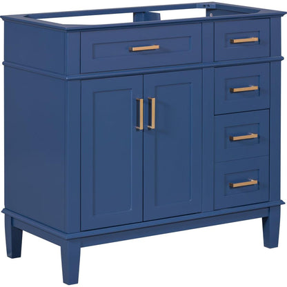 [Cabinet Only] 36" Blue Modern Bathroom Vanity(Sink not included)