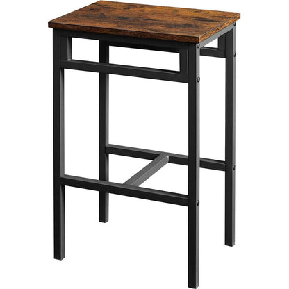 Bar table set 5PC Dinging table set with high stools, structural strengthening, industrial style. Rustic Brown, 43.31" L x 23.62" W x 35.43" H.
