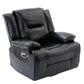 360 Swivel and Rocking Home Theater Recliner Manual Recliner Chair with a LED Light Strip for Living Room,Bedroom, Black