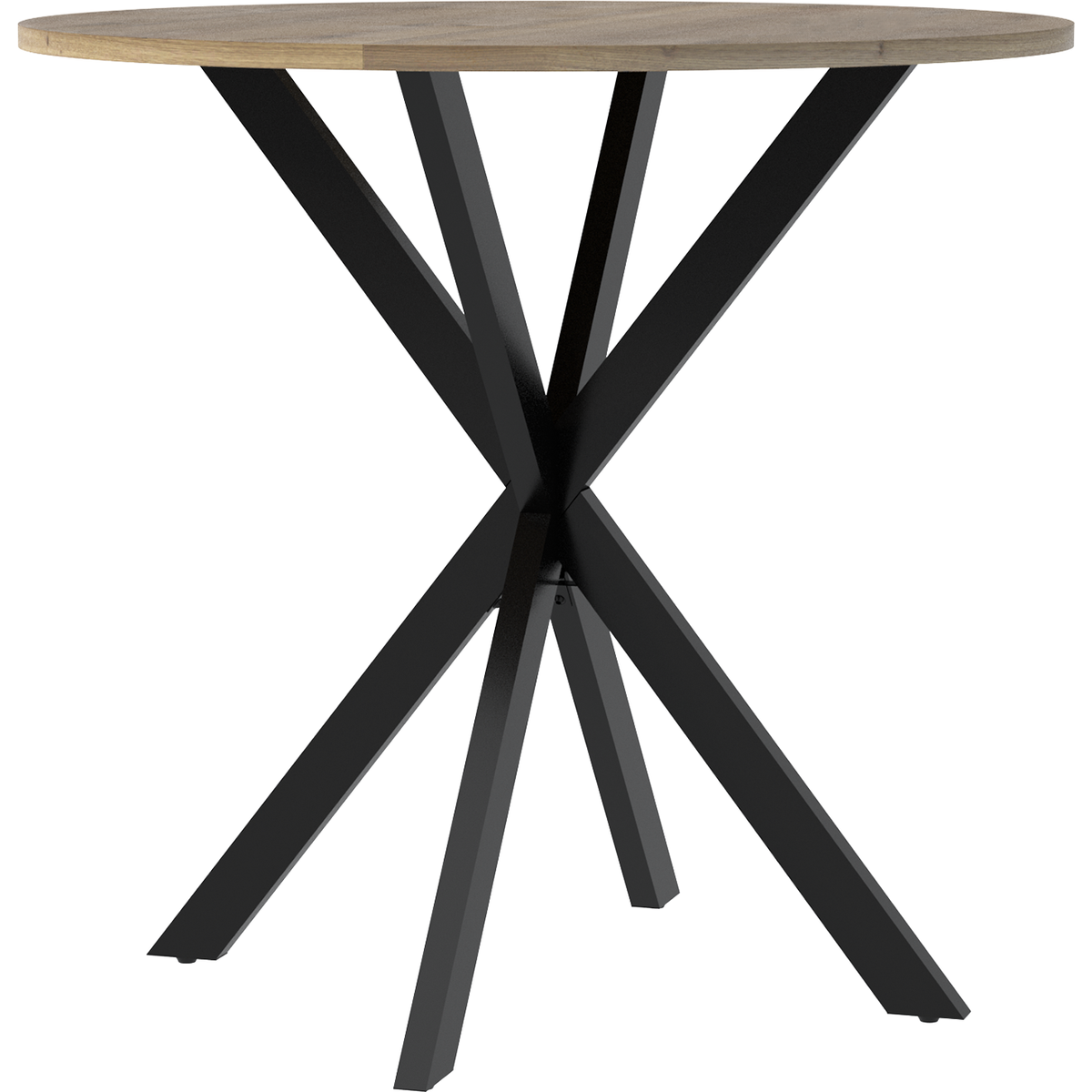 31.5 Inch Round Dining Table, Small Circle Kitchen Table with Metal Black Legs for 2-4 people,Modern Dining Room Table, Brown (only table)