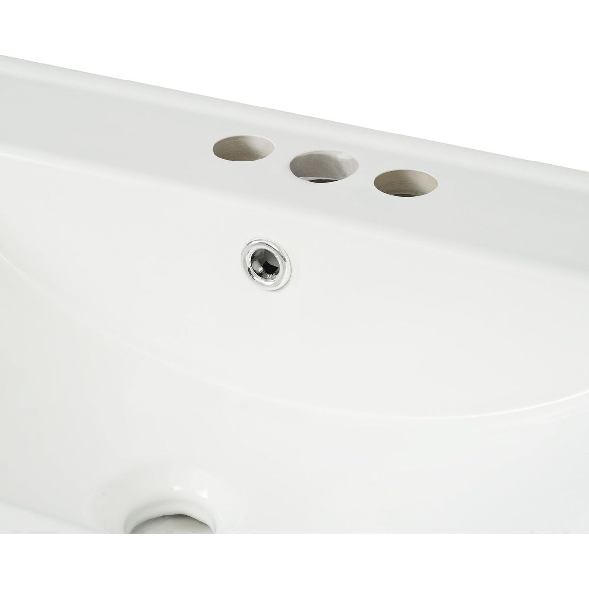 30-Inch White Bathroom Vanity with Ceramic Sink and Versatile Storage - Ideal for Small Bathrooms