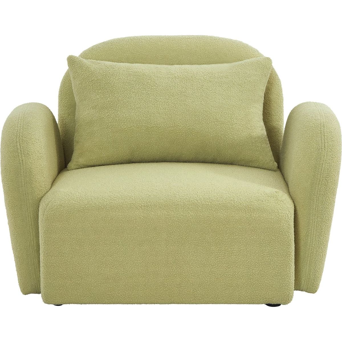 Living Room Furniture Lazy Sofa Chair Teddy Fabric Light Green