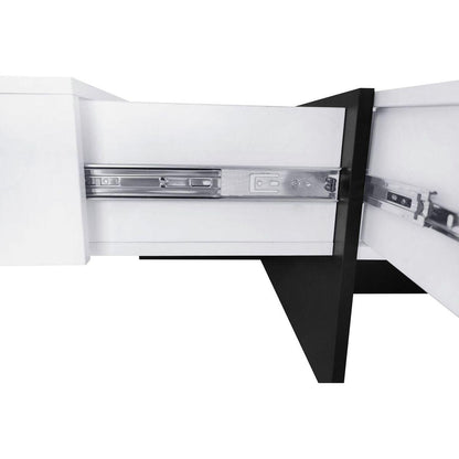 Unique Design Coffee Table with 4 Hidden Storage Compartments, Square Cocktail Table with Extendable Sliding Tabletop, UV High-gloss Design Center Table for Living Room, 31.5"x 31.5"