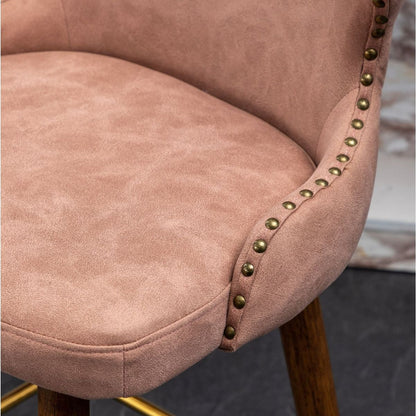 Nevis Mid-century Modern Faux Leather Tufted Nailhead Trim Counter Stool Set of 2, Pink