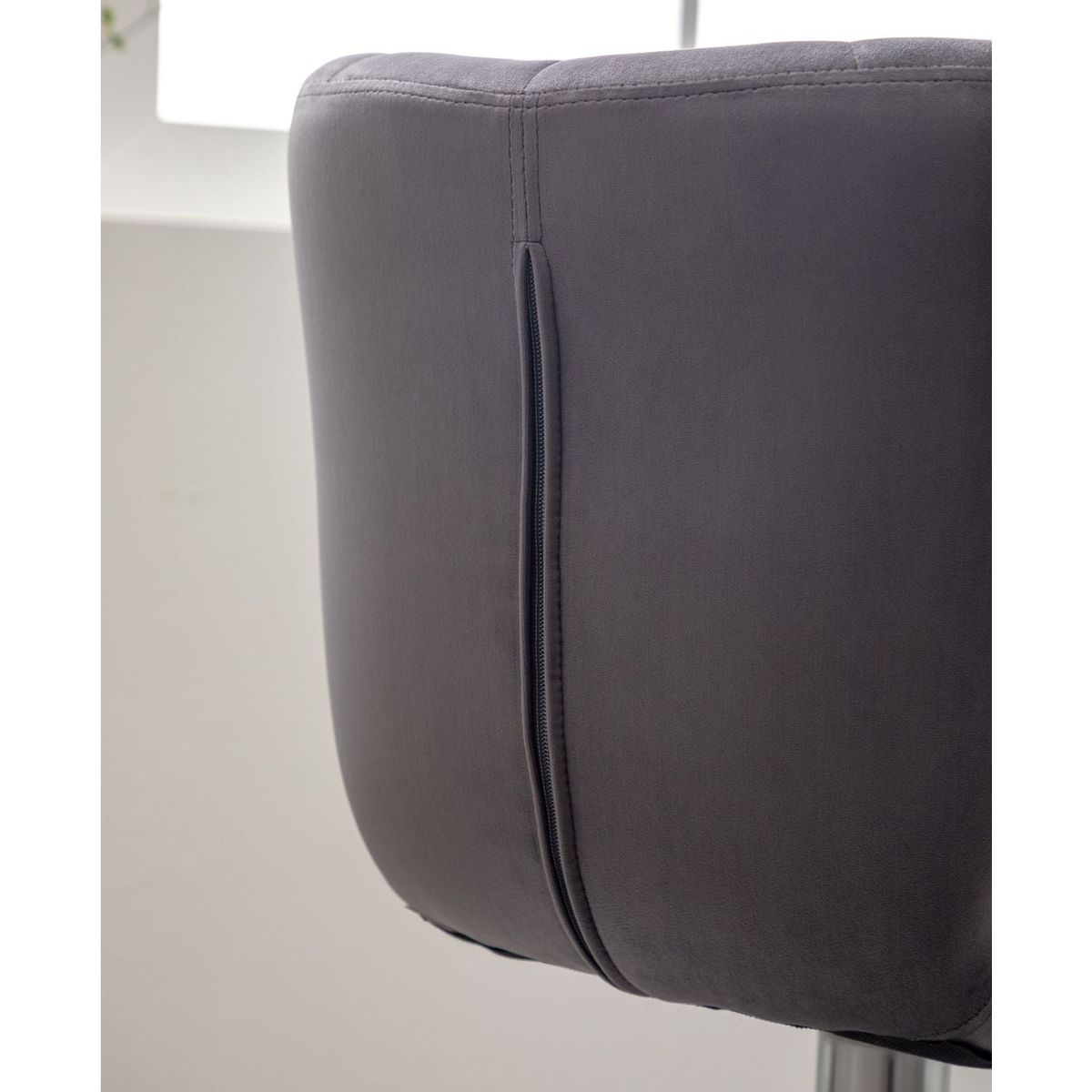 Ellston Upholstered Adjustable Swivel Barstools in Gray, Set of 2