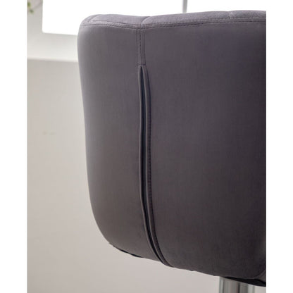 Ellston Upholstered Adjustable Swivel Barstools in Gray, Set of 2