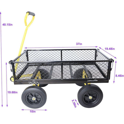 Solid wheels Tools cart Wagon Cart Garden cart trucks make it easier to transport firewood
