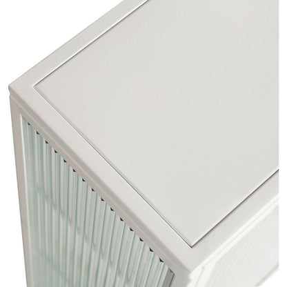 27.56"Glass Doors Modern Two-door Wall Cabinet with Featuring Three-tier Storage for Entryway Living Room Bathroom Dining Room,White