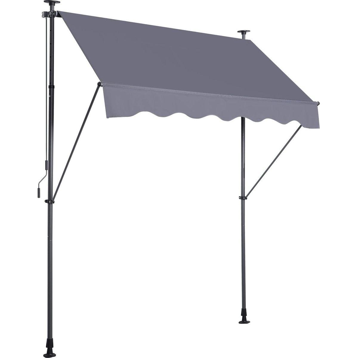 Manual Retractable Awning-78" Non-Screw Outdoor Sun Shade Cover with UV Protection "100% Polyester Made Outdoor Canopy Adjustable Patio Door Window Awning Canopy Sun Shade Curtain for Backyard,Gary