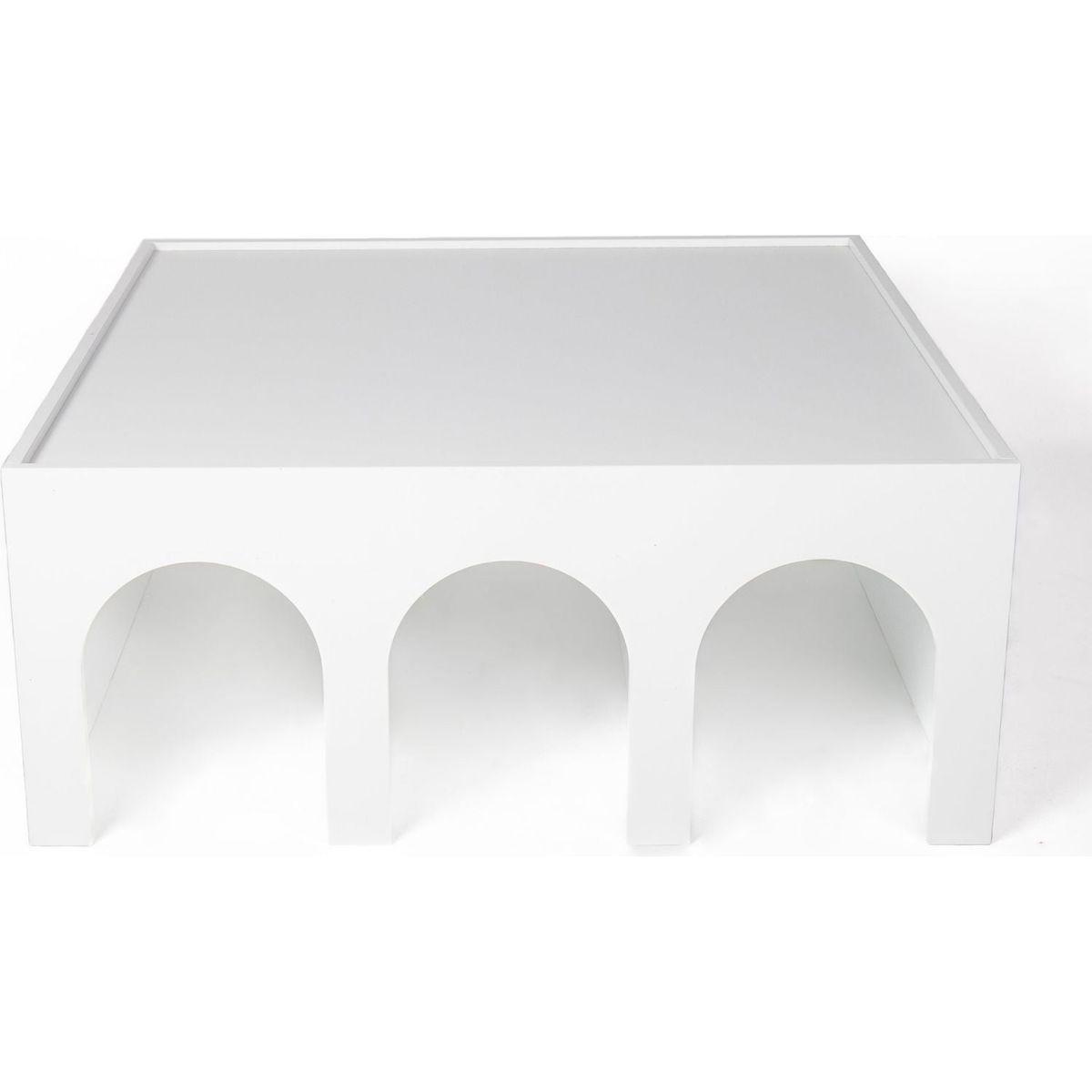 Multifunctional 4-Tier White Book Shelf & Coffee Table for Living Room Bedroom Dining Room Study Entryway, Creative Furniture Floor Bookshelf, Minimalist Organizer Storage Shelves