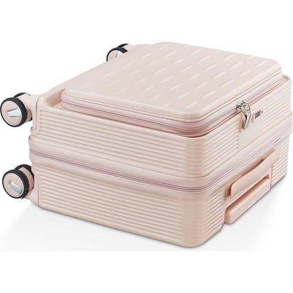 18" Carry On Luggage with Front Open Door &Laptop Interlayer, Hard Shell Suitcase Built-In TSA Luggage Lock, Hardside Lightweight PC Travel Suitcase for Women Men with Spinner Wheels Airline Approved