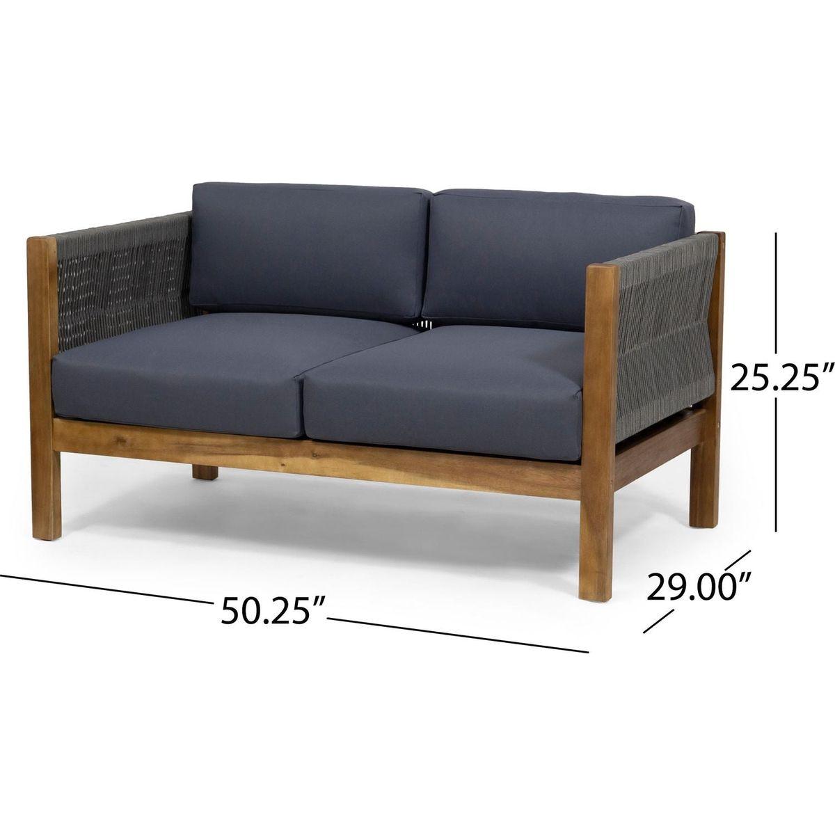 LAUREL Outdoor 4 Seater Chat Set_LOVESEAT & COFFEE TABLE & CLUB CHAIR