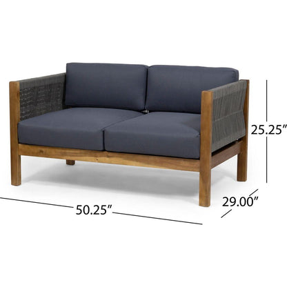 LAUREL Outdoor 4 Seater Chat Set_LOVESEAT & COFFEE TABLE & CLUB CHAIR