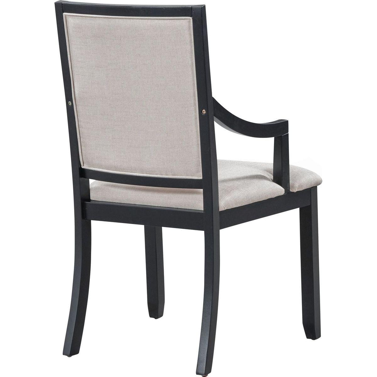 Retro 5-piece Dining Set Extendable Round Table and 4 Chairs for Kitchen Dining Room (BLACK OAK)