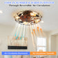 Low Profile Caged Ceiling Fan with Lights Remote Control, Embedded modern industrial ceiling fan