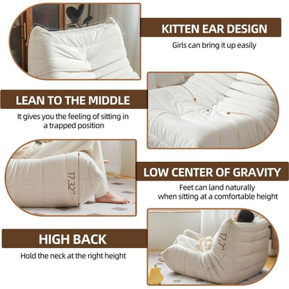 No Installation Bean Bag Chair Big Beanbag Chair for Adults Bean Bag Lounger Foam Chair for Home, Apartment, Living room or Gaming Venue Sofa in a box