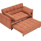 Folding sofa bed, adjustable back, access sofa, recliner, single bed, orange