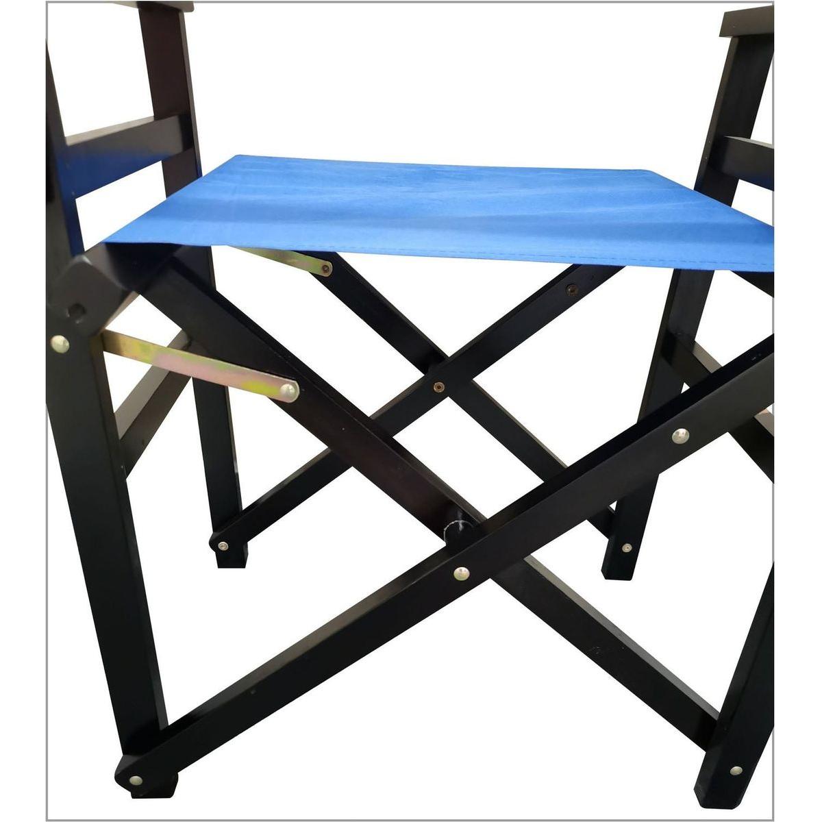 Folding Chair Wooden Director Chair Canvas Folding Chair Folding Chair 2pcs/set populus + Canvas (Color : Blue)