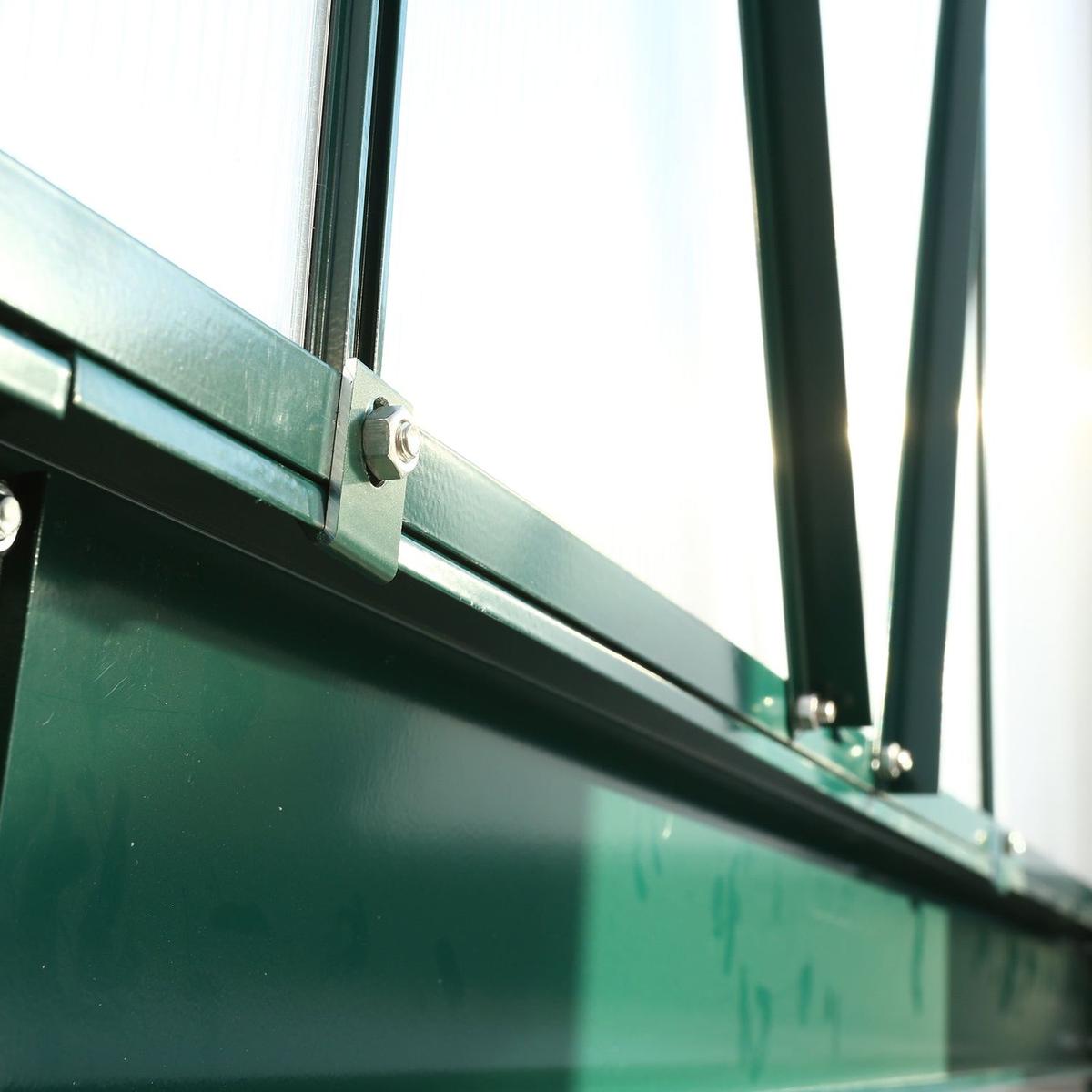 6.3'x4.2'x7' Polycarbonate Greenhouse, Heavy Duty Outdoor Aluminum Walk-in Green House Kit with Rain Gutter, Vent and Door for Backyard Garden, color green