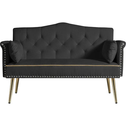 BLACK 2 SEATER SOFA