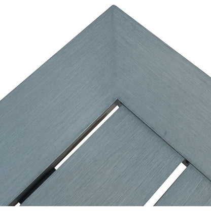 Modern Outdoor Aluminum Dining Bench, Dark Gray