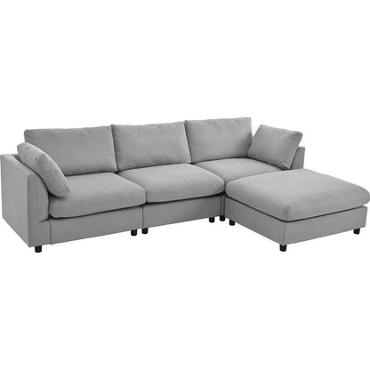 Upholstery Convertible Sectional Sofa, L Shaped Couch with Reversible Chaise