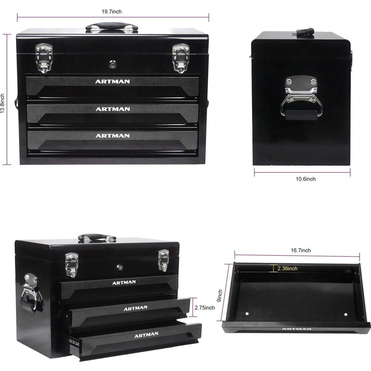 3 Drawers Tool Box with Tool Set