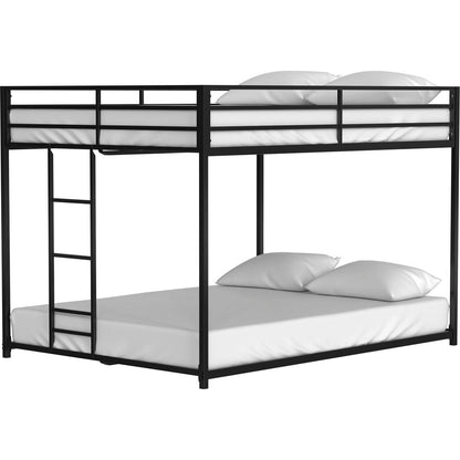 Adam Sturdy Full over Full Metal Bunk Black for Kids and Adult, Low Profile and Easy Climbing with Stable Ladder