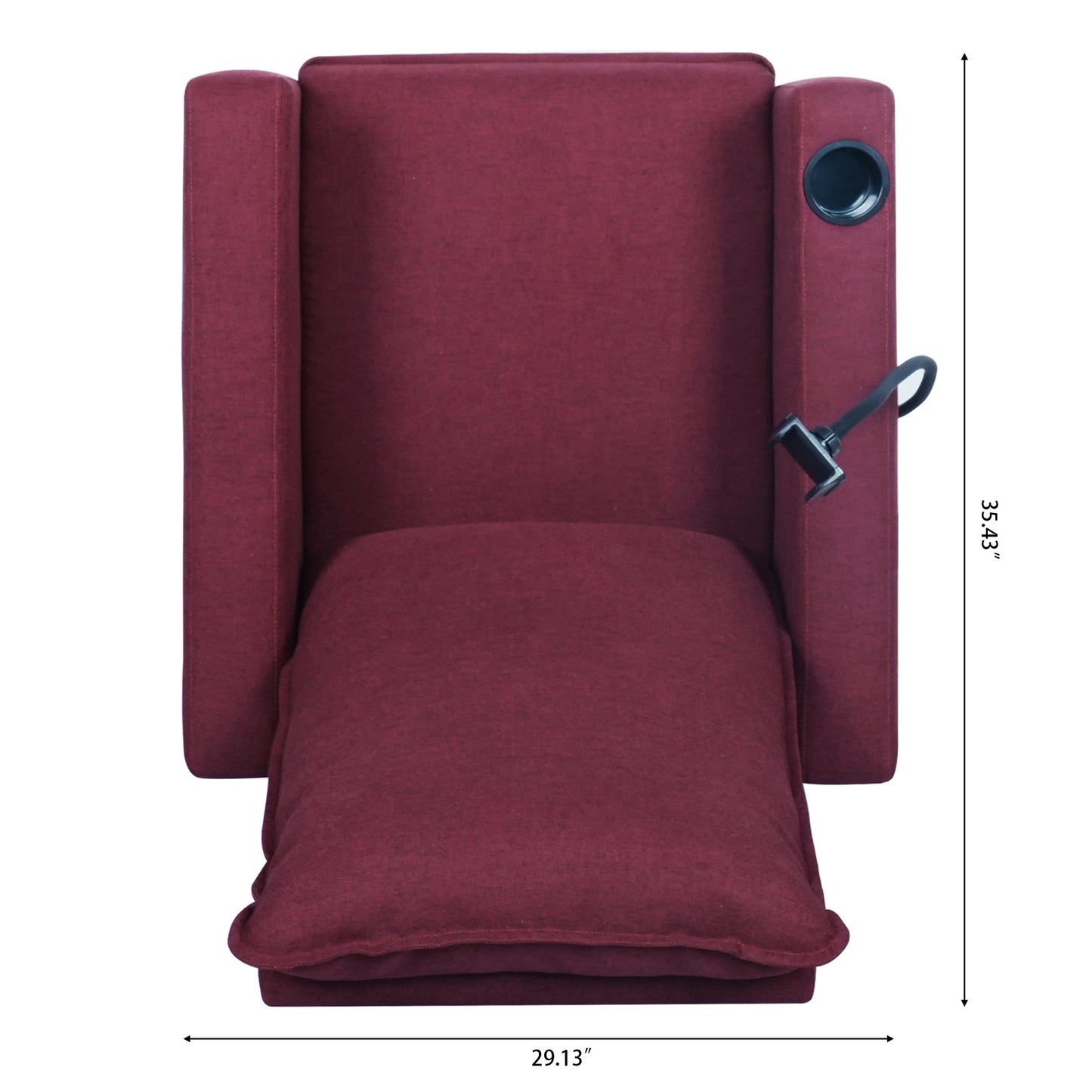 Recliner Chairs for Adults, Adjustable Recliner Sofa with Mobile Phone Holder & Cup Holder, Modern Reclining Chairs Fabric Push Back Recliner Chairs for Living Room, Bedroom, RED