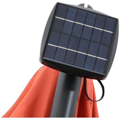 10ft Solar LED Offset Hanging Market Patio Umbrella (orange)