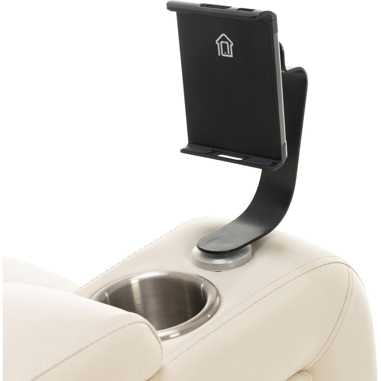 270 Degree Swivel PU Leather Power Recliner Individual Seat Home Theater Recliner with Comforable Backrest, Tray Table, Phone Holder, Cup Holder, USB Port, Hidden Arm Storage for Living Room, White